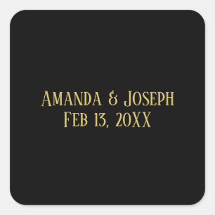 Simple Black&Gold Design - Square Sticker
