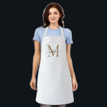 Simple Black Gold Monogram Elegant Feminine Script Apron<br><div class="desc">Simple Black Gold Monogram Elegant Feminine Script Apron</div>