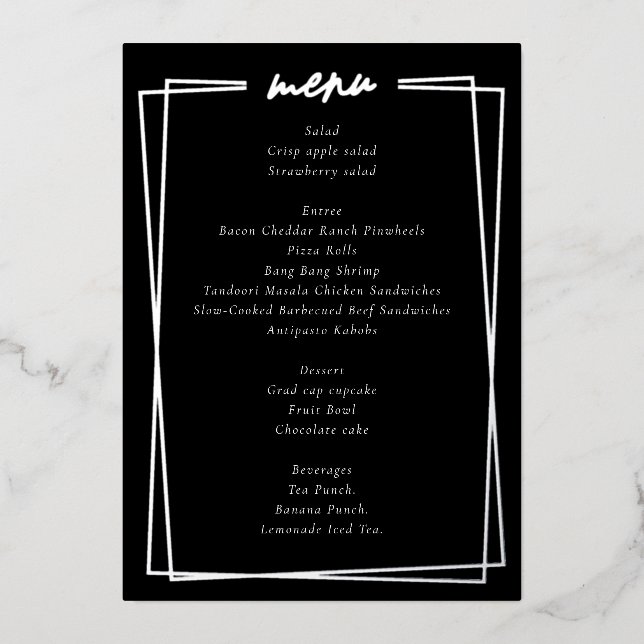 Simple Black Graduation Menu (Front)