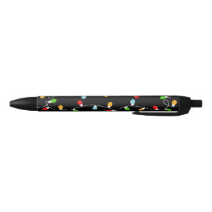 Simple Black Green Red Christmas Lights Ink Pen