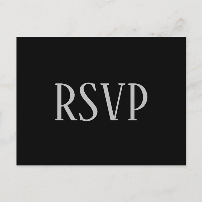 Simple Black & Grey Design - RSVP Postcard (Front)