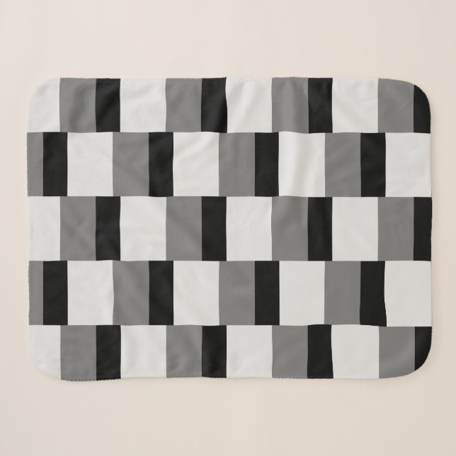 Simple Black & Grey Pattern Sherpa Blanket (Front (Horizontal))