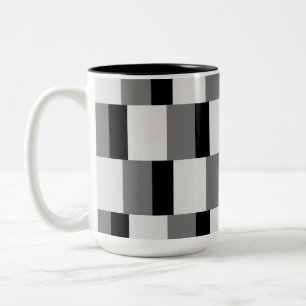 Simple Black & Grey Pattern Two-Tone Coffee Mug
