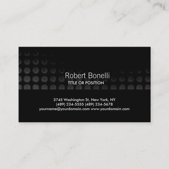 Simple Black Grey White Plain Business Card (Front)