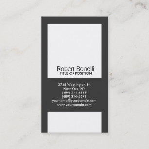 Simple Black Grey White Plain Modern Business Card