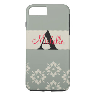 Simple Black Grey Your Monogram Personalized Case-Mate iPhone Case