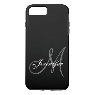 SIMPLE, BLACK, GREY YOUR MONOGRAM YOUR NAME Case-Mate iPhone CASE