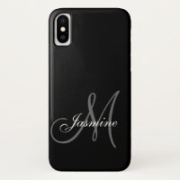 Simple Black Grey Your Name Your Monogram