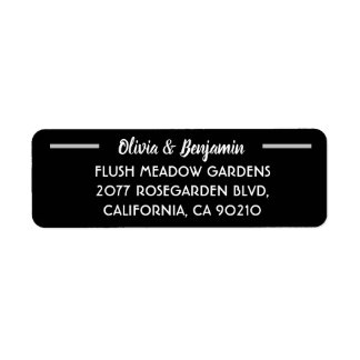 Simple Black Handwritten Script Wedding Address