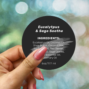 Simple Black Ingredient List Product Label