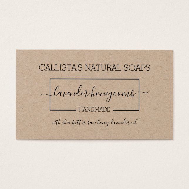 Simple Black Kraft Soap Packaging Product Label (Front)