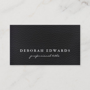 Simple Black Leather Business Card