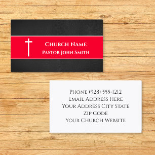 Simple Black Leather Grunge Christian Business Card