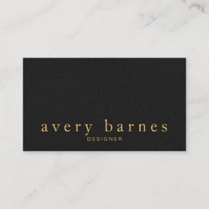 Simple Black  Leather Look Professional Business Card