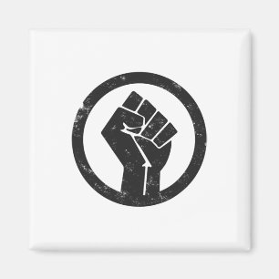 Simple Black Life Material Protest Power Fist Wide Magnet