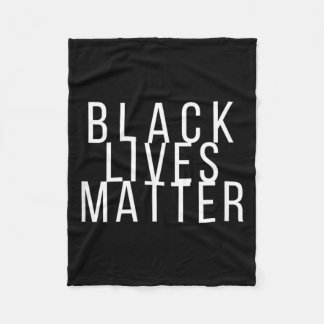 Simple Black Lives Shirt in White Letters Fleece Blanket