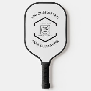 Simple Black Logo Text Business Promo Pickleball Paddle