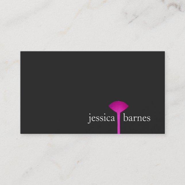 Simple Black Makeup Artist, Magenta Makeup Brush, Business Card (Front)