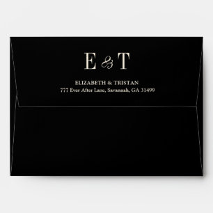 Simple Black Minimalist Wedding Invitation Envelope