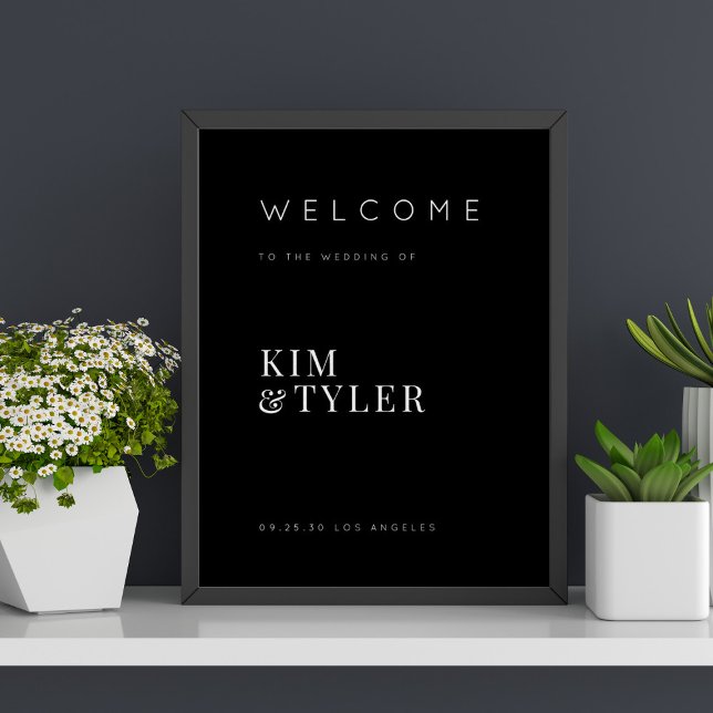 Simple black minimalist wedding welcome sign (Creator Uploaded)