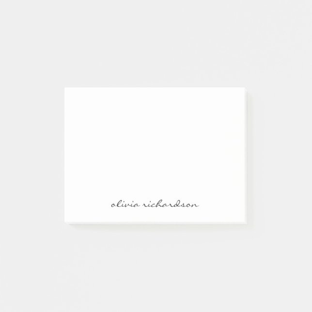 Simple Black Modern Handwritten Script Typography Post-it Notes (Front)