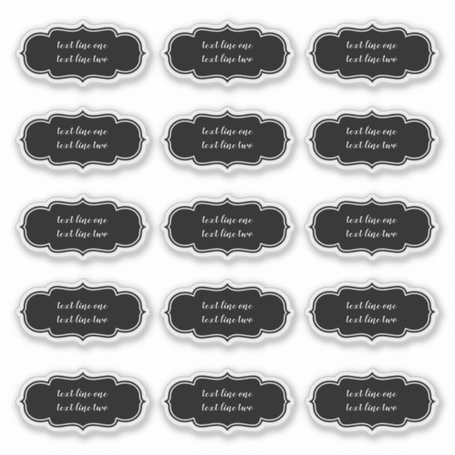 Simple Black Modern Kitchen Labels (Front)