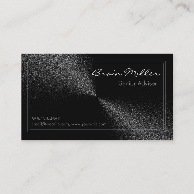 Simple Black Modern Professional Business Card (Front)