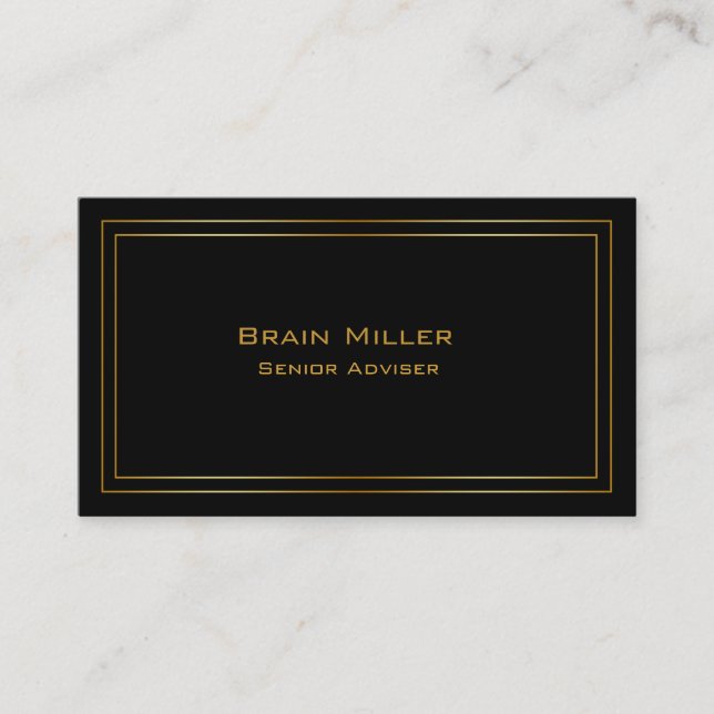 Simple Black Modern Professional Business Card (Front)