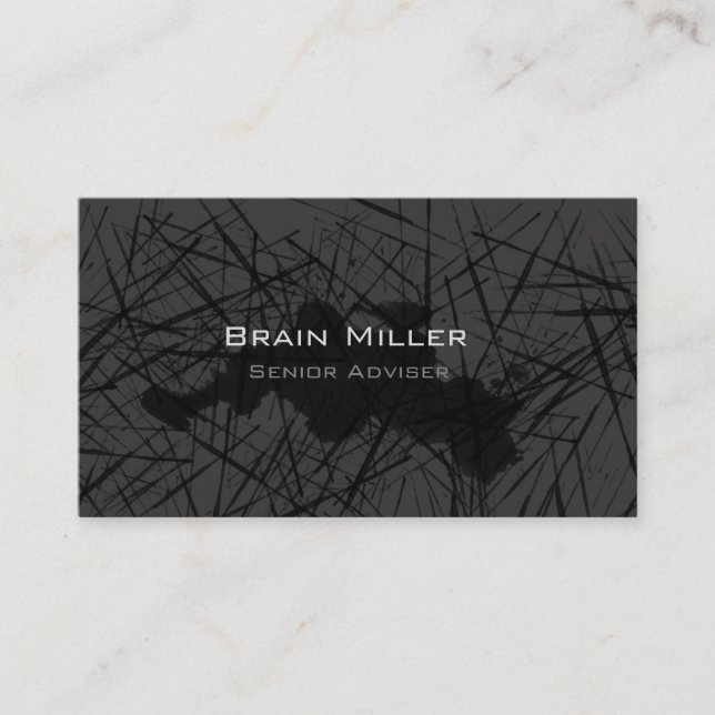 Simple Black Modern Professional Business Card (Front)