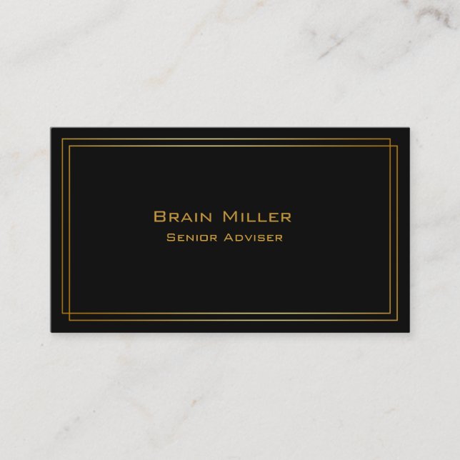 Simple Black Modern Professional Business Card (Front)