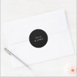 Simple Black Modern Wedding Classic Round Sticker<br><div class="desc">Modern wedding stickers featuring a clean and simple design with a bold font.</div>