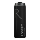 Simple Black Monogram Personalized Groomsmen