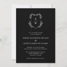 Simple Black Monogram Wedding