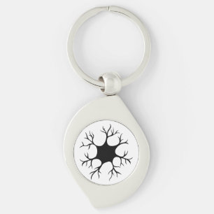 Simple Black Neuron Design Keychain