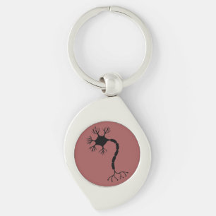 Simple Black Neuron Design Keychain