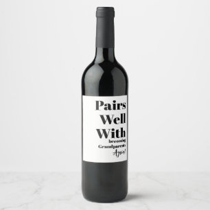 Simple Black Pairs Well with Grandparents Again  Wine Label