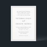 Simple Black Parent's Hosting Formal Wedding Invitation<br><div class="desc">Invite guests to your wedding with this customizable formal wedding invitation. This minimalist wedding invitation features wording where both parents are hosting. This simple wedding invitation features simple typography, modern calligraphy and a simple border. Personalize this invitation by adding your event details. This black and white wedding invitation is perfect...</div>