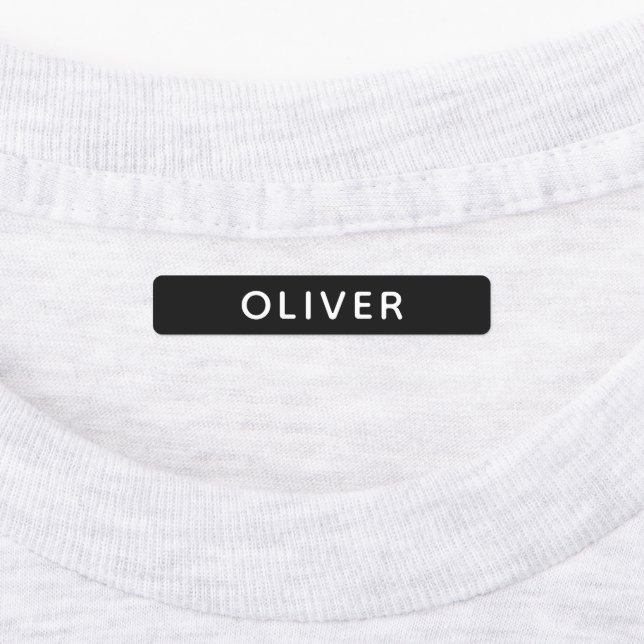 Simple Black Personalized School Kids Clothing (Affixed)
