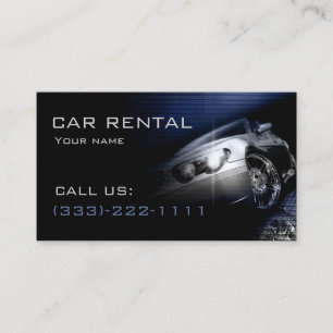 Simple Black Perspective Car Front Lamp Card