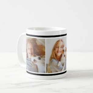 Simple Black Pet Dog Custom Photo Collage Coffee Mug