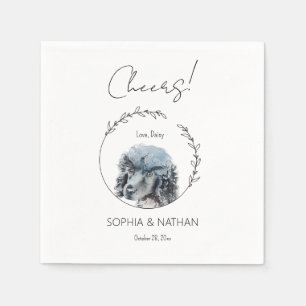 Simple Black Poodle Dog Wedding Cocktail  Napkin