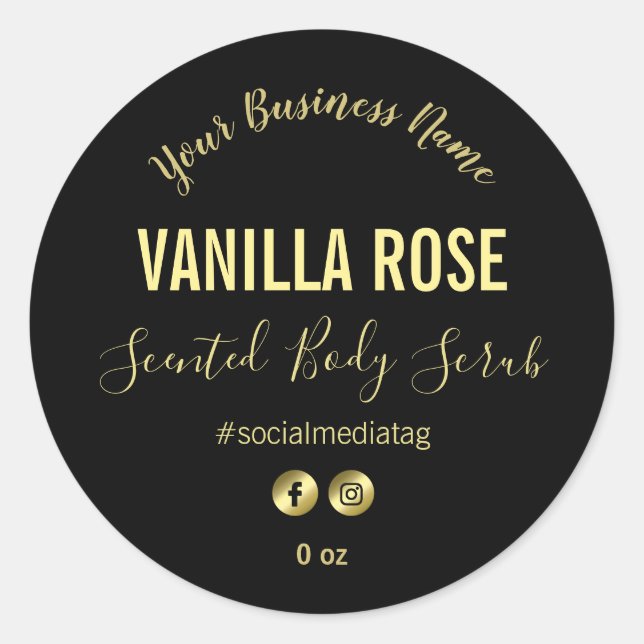 Simple Black Product Labels (Front)