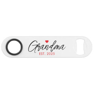 Simple Black & Red Typography New Grandma Bar Key