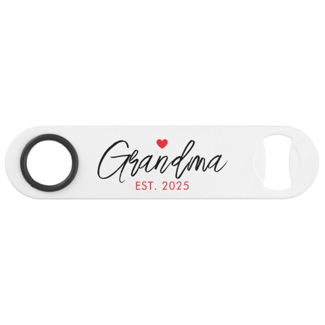 Simple Black & Red Typography New Grandma Bar Key (Front (Horizontal))