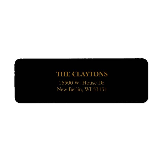 Simple Black Return Address Labels (Front)