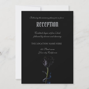 Simple Black Roses Gothic Invitation