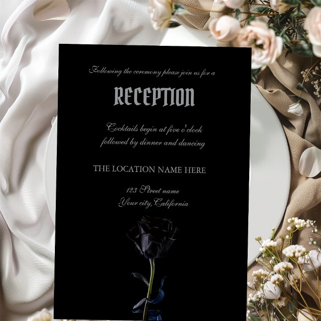 Simple Black Roses Gothic  Invitation (Creator Uploaded)