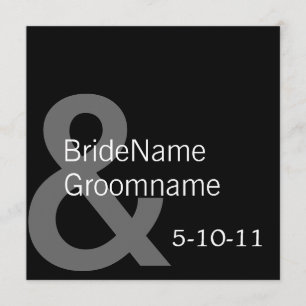 Simple Black Save The Date Invites