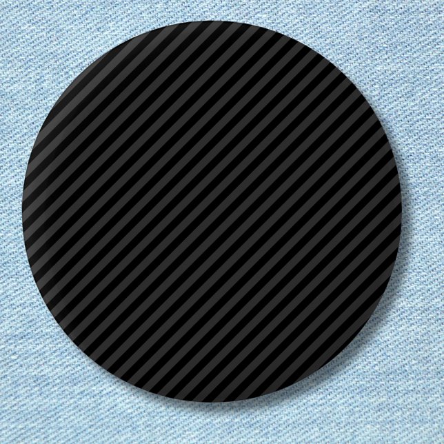 Simple Black & Smoky Black Narrow Diagonal Stripes 2 Inch Round Button (Creator Uploaded)