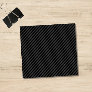 Simple Black & Smoky Black Narrow Diagonal Stripes Post-it Notes